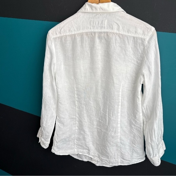 MaxMara Ivory Button-Down Linen Shirt - Picture 5 of 9